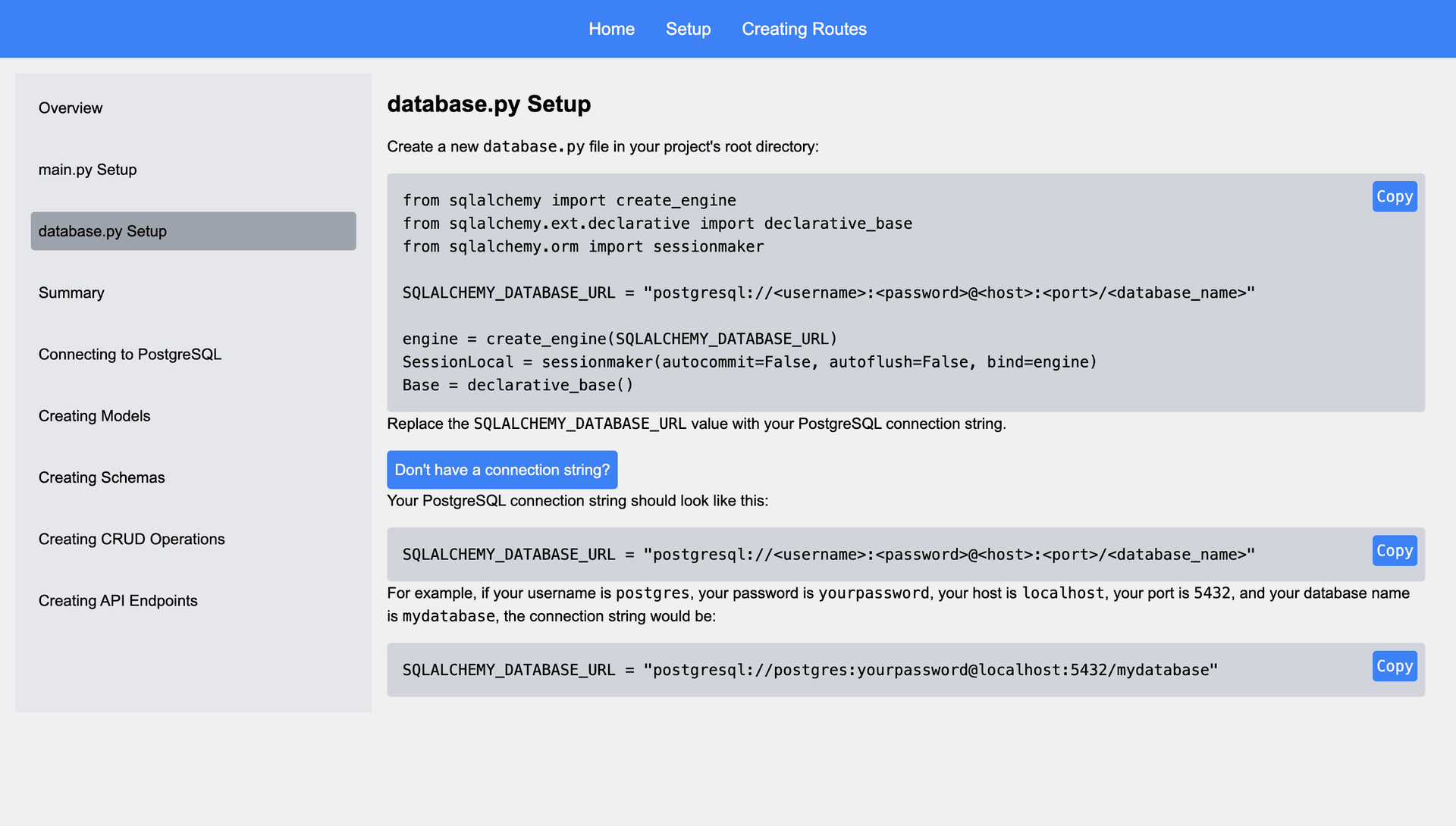 An image of the FastAPI Tutorial project.