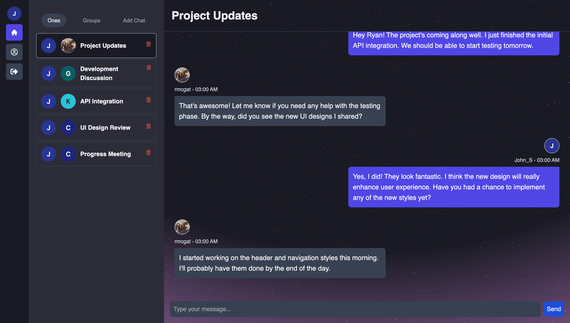 An image of the Push It! Real-Time Messaging App project.